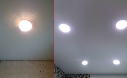 9 Comparación antes-después del techo y su iluminación.